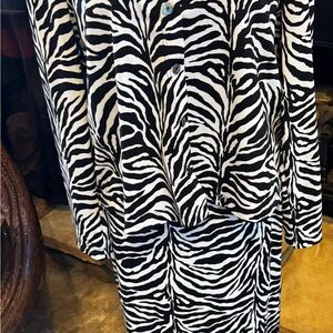 Uniform Zebra Print Button-Up Shirt and Skirt Set